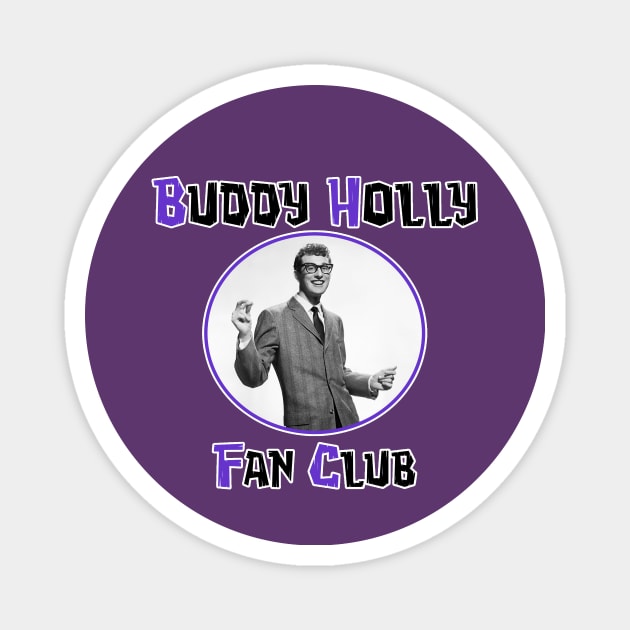 Buddy Holly Fan Club (Purple) Magnet by Vandalay Industries